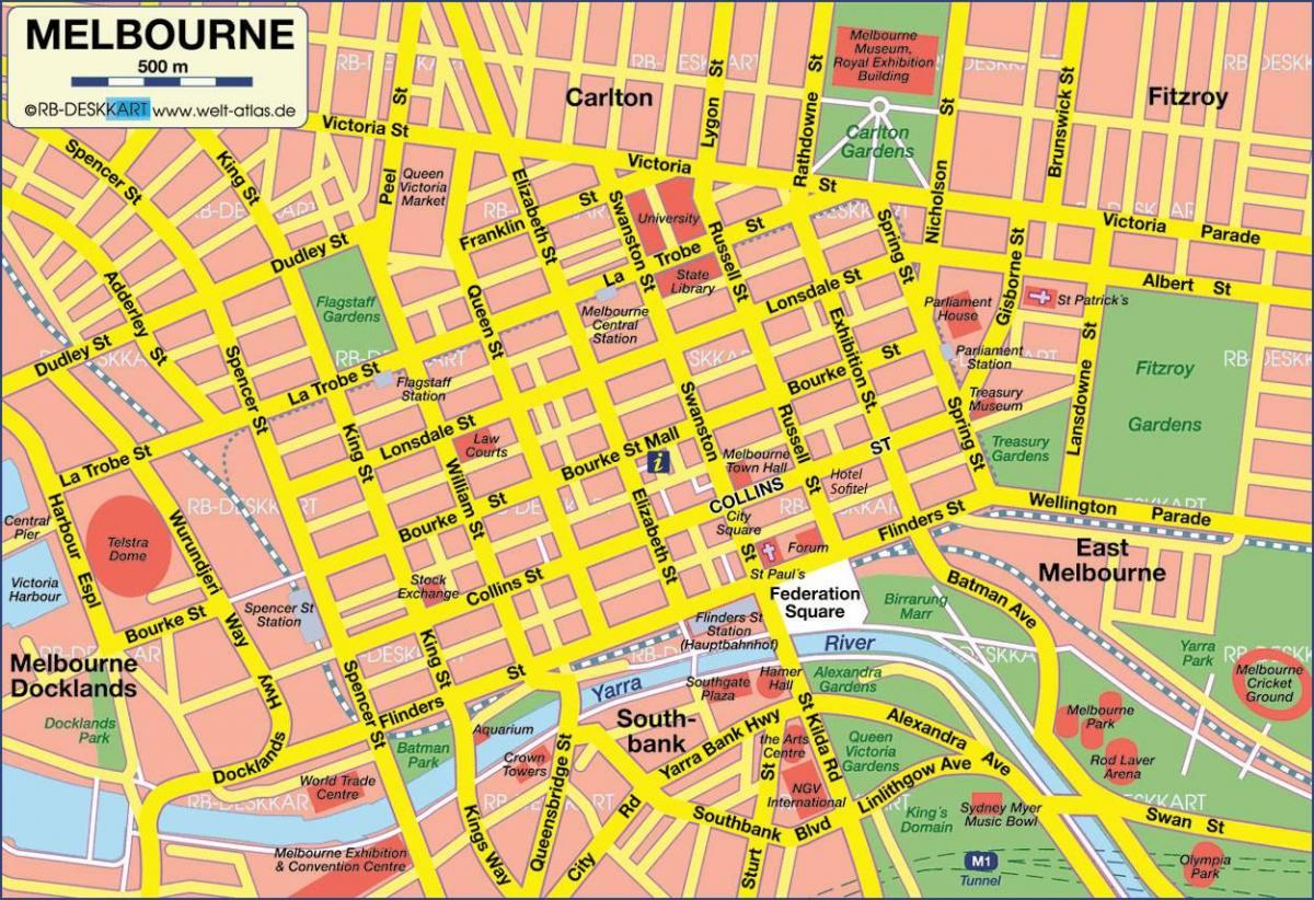 მელბურნის რუკა ქალაქის