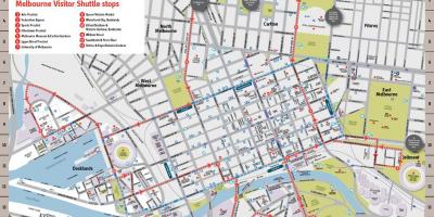 მელბურნის ატრაქციონები ქალაქის რუკა