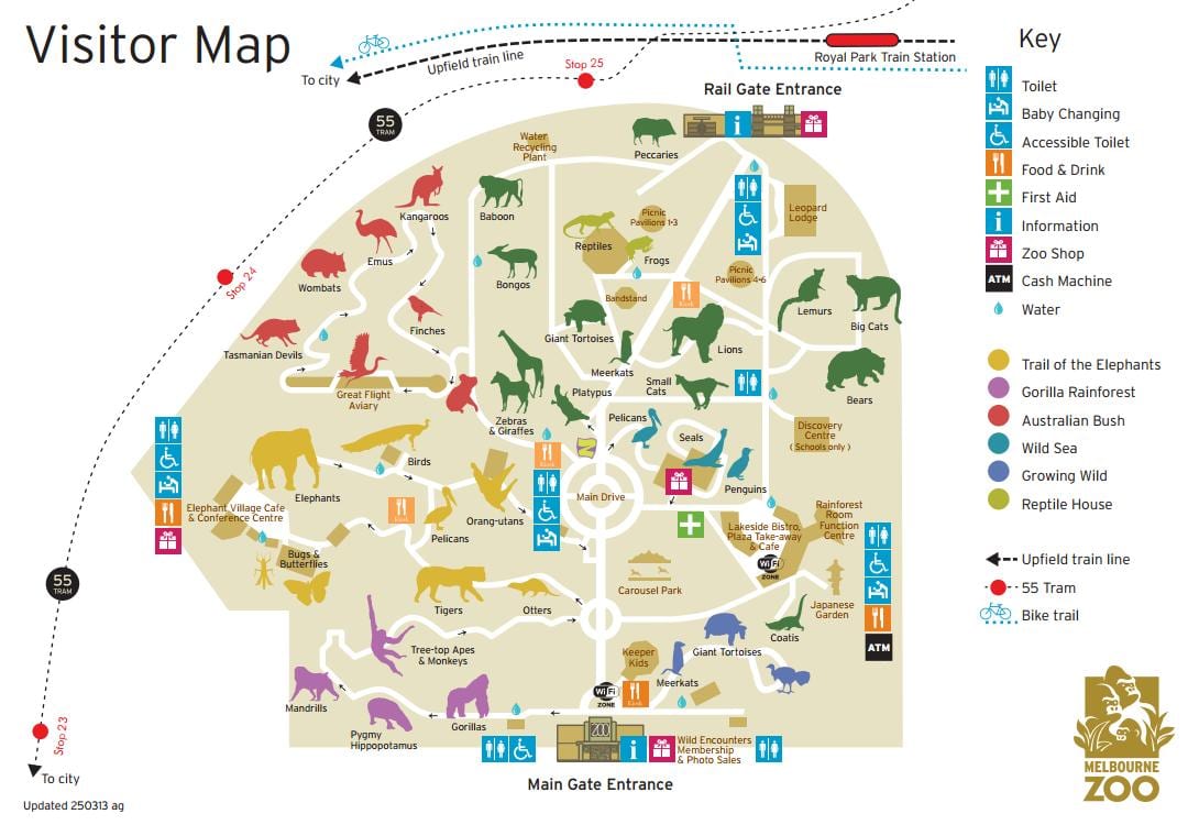 რუკა მელბურნის zoo