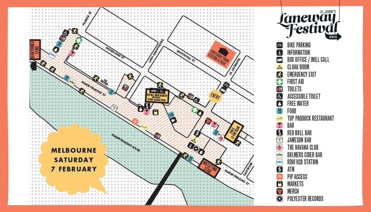 რუკა მელბურნის laneways
