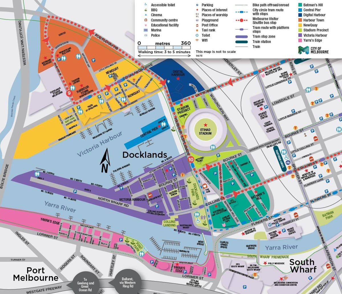 docklands რუკა მელბურნის