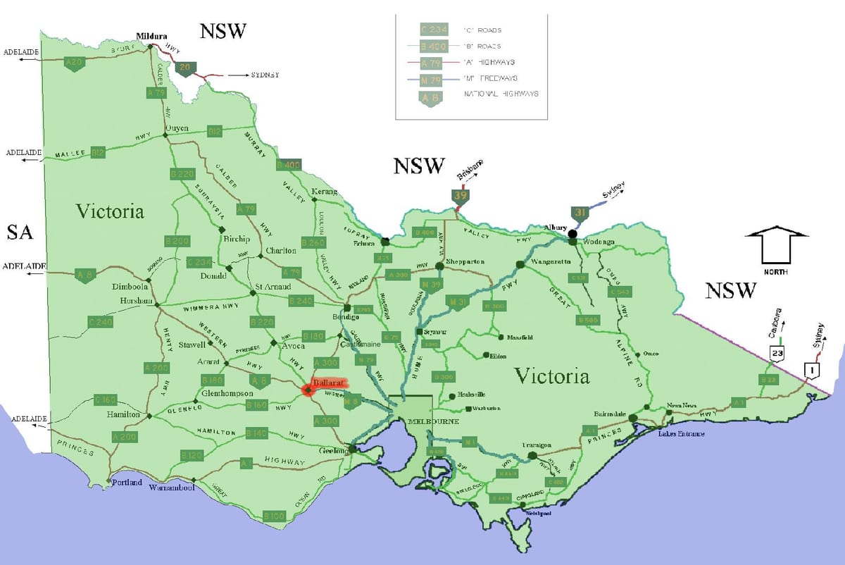 postcodes ვიქტორია რუკა