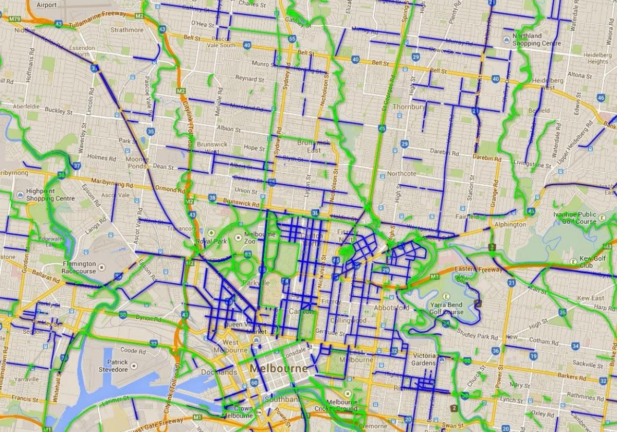 ველოსიპედით ბილიკები მელბურნის რუკა