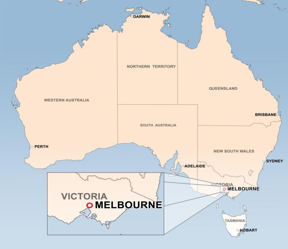 რუკა მელბურნი ავსტრალია