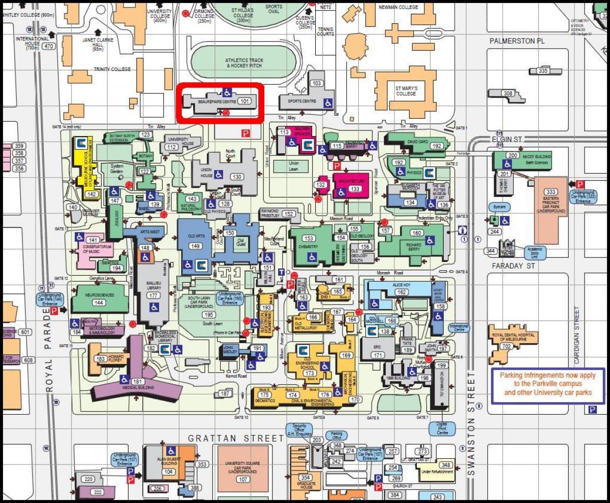 რუკა მელბურნის უნივერსიტეტი