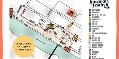 რუკა მელბურნის laneways