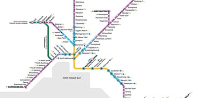 Vline მატარებელი რუკა